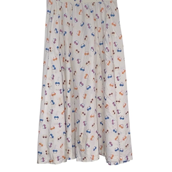 Vintage 80s Rumours California sunglass multicolor print midi skirt - Picture 2 of 10